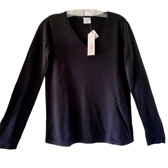NWT Motherhood Maternity Womens Black Long Sleeve V-Neck Maternity Sweater Small - Picture 7 of 9
